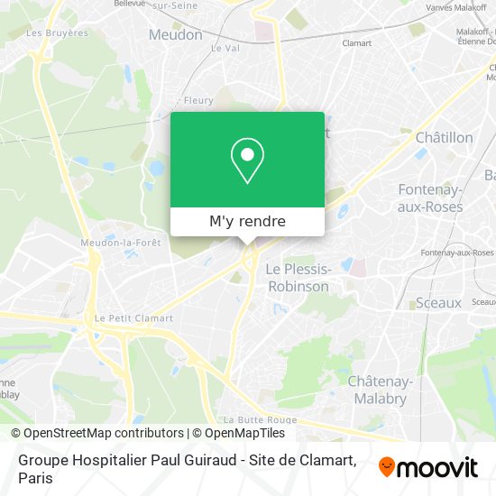 Groupe Hospitalier Paul Guiraud - Site de Clamart plan