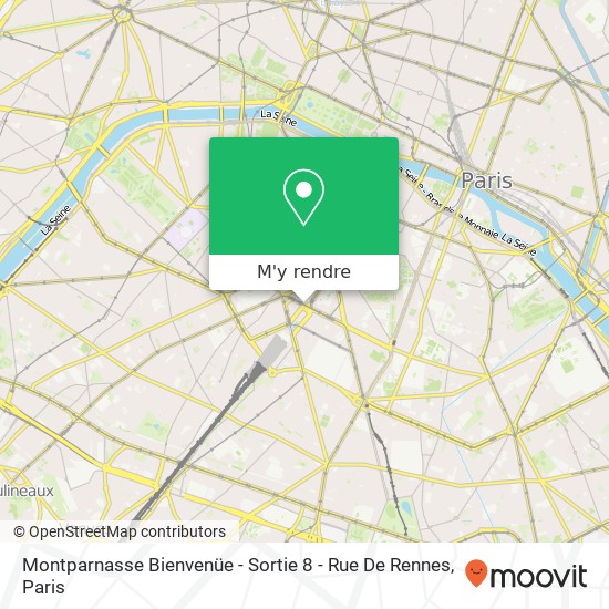 Montparnasse Bienvenüe - Sortie 8 - Rue De Rennes plan