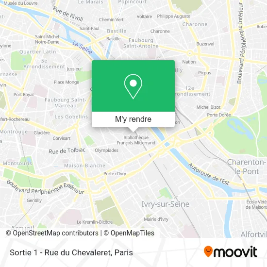 Sortie 1 - Rue du Chevaleret plan