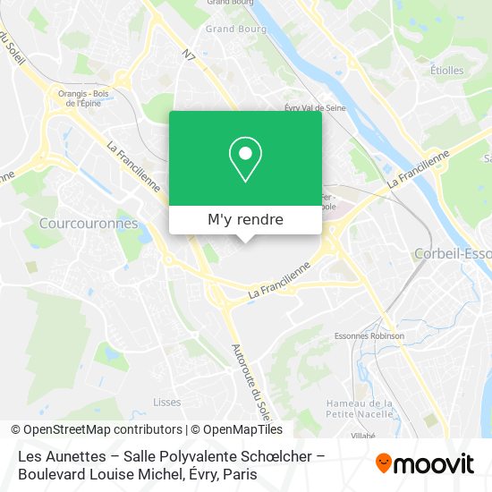 Les Aunettes – Salle Polyvalente Schœlcher – Boulevard Louise Michel, Évry plan