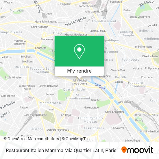 Restaurant Italien Mamma Mia Quartier Latin plan
