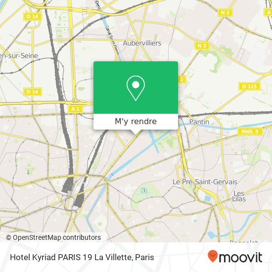 Hotel Kyriad PARIS 19 La Villette plan