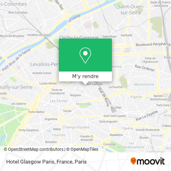 Hotel Glasgow Paris, France plan