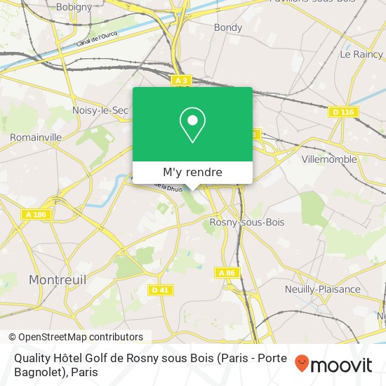 Quality Hôtel Golf de Rosny sous Bois (Paris - Porte Bagnolet) plan