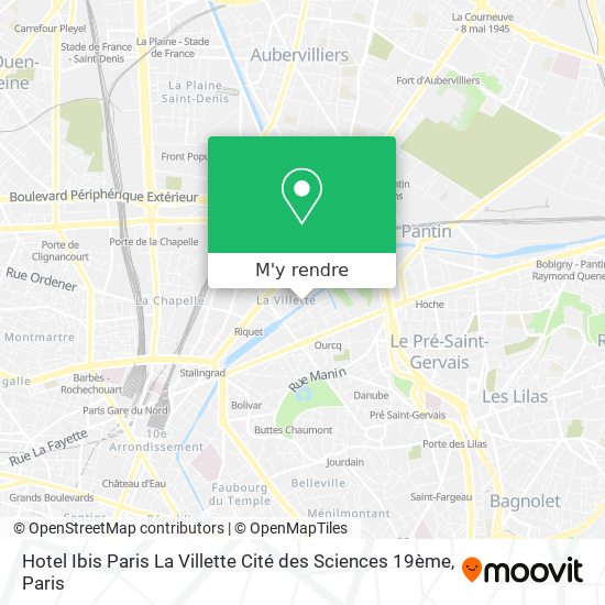 Hotel Ibis Paris La Villette Cité des Sciences 19ème plan