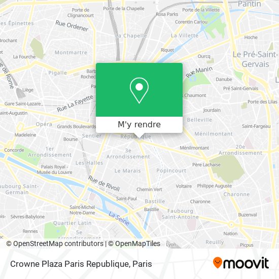 Crowne Plaza Paris Republique plan