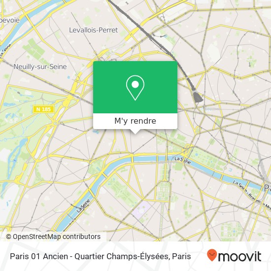 Paris 01 Ancien - Quartier Champs-Élysées plan