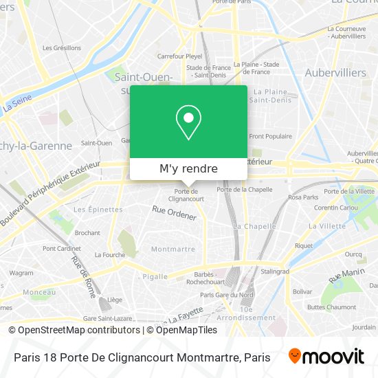 Paris 18 Porte De Clignancourt Montmartre plan