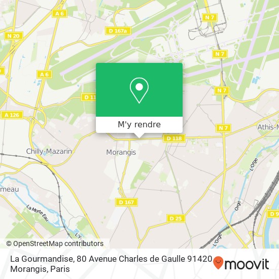 La Gourmandise, 80 Avenue Charles de Gaulle 91420 Morangis plan