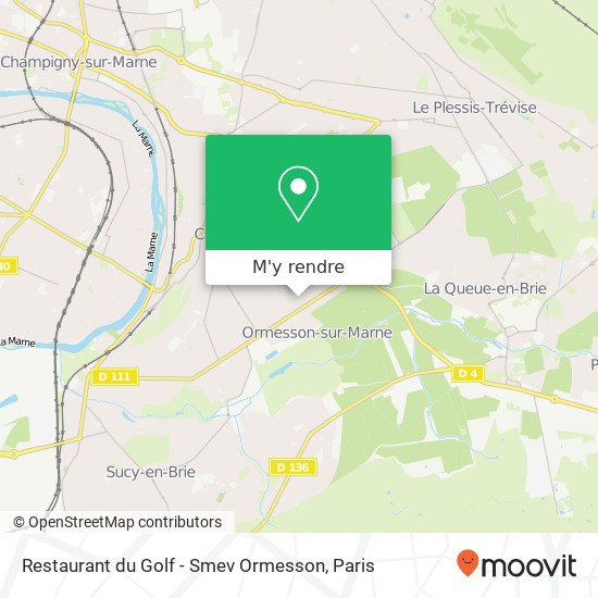 Restaurant du Golf - Smev Ormesson, Rue Anatole France 94490 Ormesson-sur-Marne plan