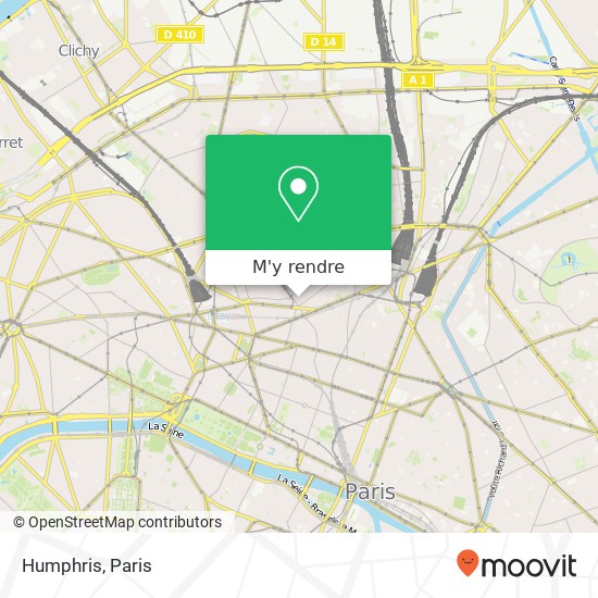 Humphris, 1 Rue Milton 75009 Paris plan