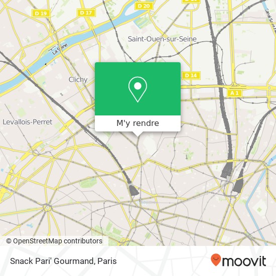 Snack Pari' Gourmand, 31 Avenue de Saint-Ouen 75017 Paris plan