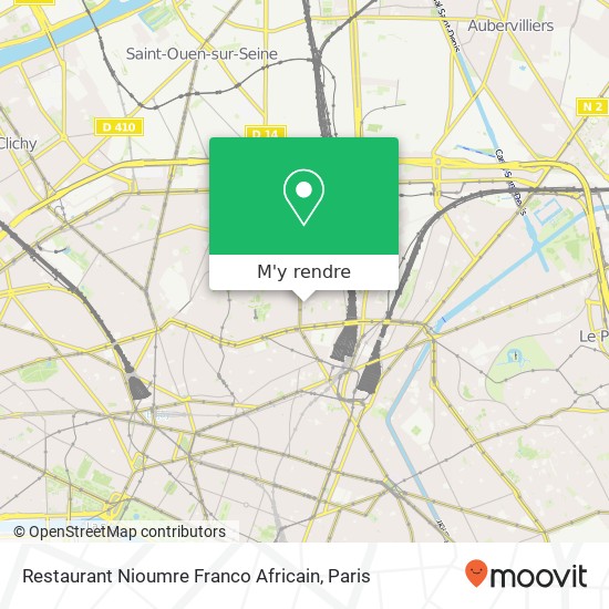 Restaurant Nioumre Franco Africain, 7 Rue des Poissonniers 75018 Paris plan