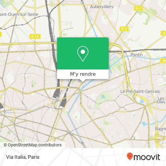 Via Italia, 30 Avenue de Flandre 75019 Paris plan