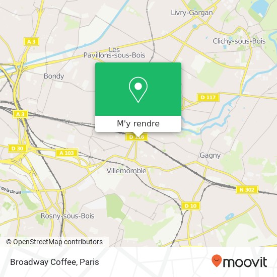 Broadway Coffee, 4 Boulevard Carnot 93250 Villemomble plan