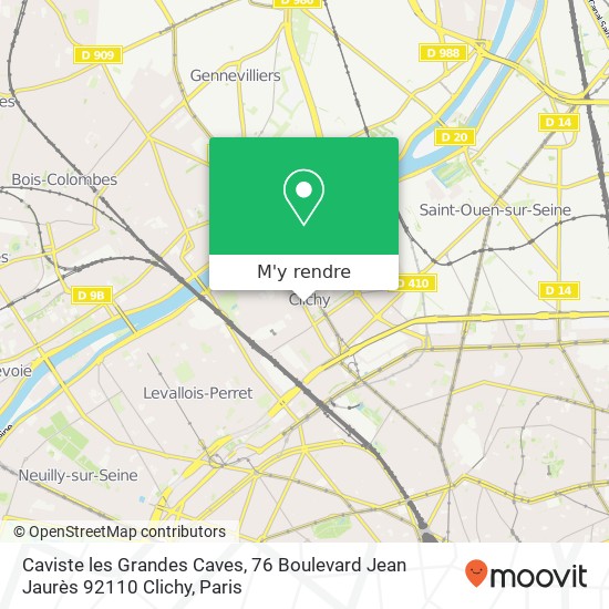 Caviste les Grandes Caves, 76 Boulevard Jean Jaurès 92110 Clichy plan