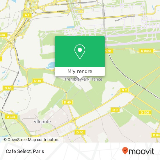 Cafe Select, Place du Colonel Henri Rol-Tanguy 93290 Tremblay-en-France plan