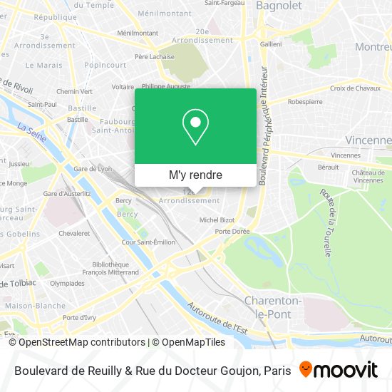 Boulevard de Reuilly & Rue du Docteur Goujon plan