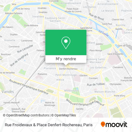 Rue Froidevaux & Place Denfert-Rochereau plan