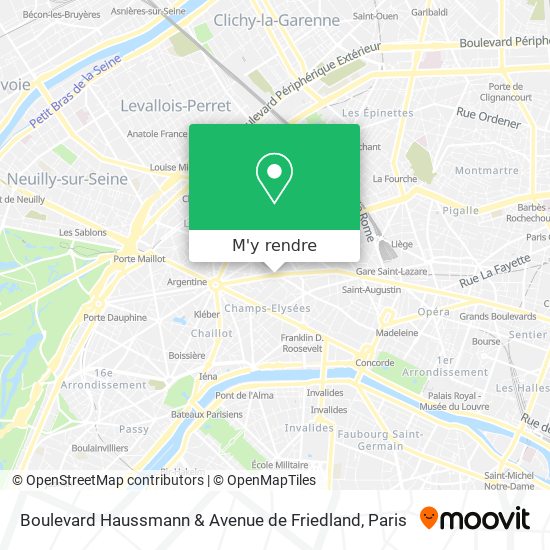 Boulevard Haussmann & Avenue de Friedland plan