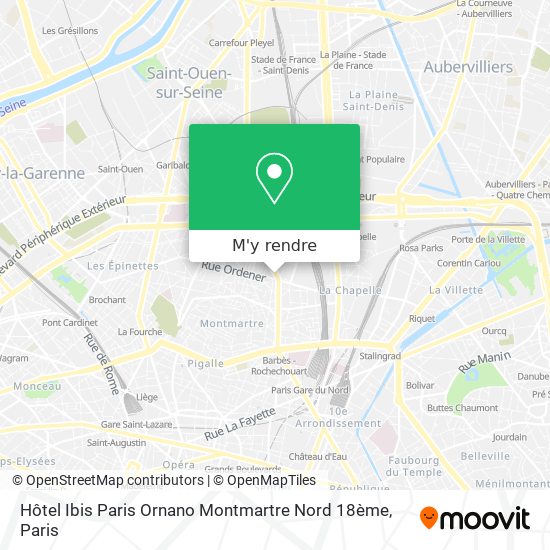 Hôtel Ibis Paris Ornano Montmartre Nord 18ème plan