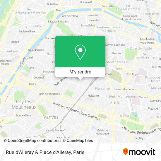 Rue d'Alleray & Place d'Alleray plan