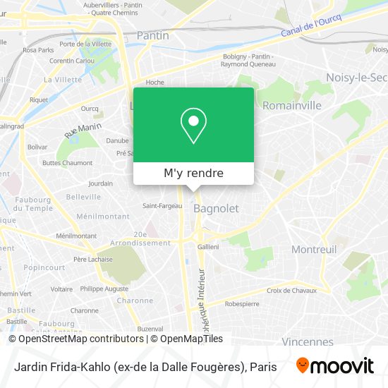 Jardin Frida-Kahlo (ex-de la Dalle Fougères) plan