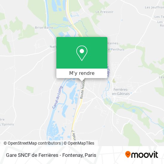 Gare SNCF de Ferrières - Fontenay plan