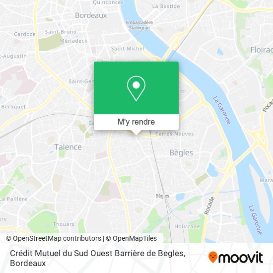 Crédit Mutuel du Sud Ouest Barrière de Begles plan