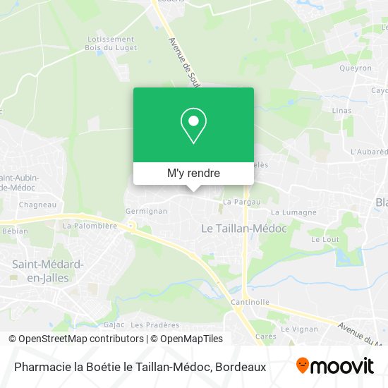 Pharmacie la Boétie le Taillan-Médoc plan