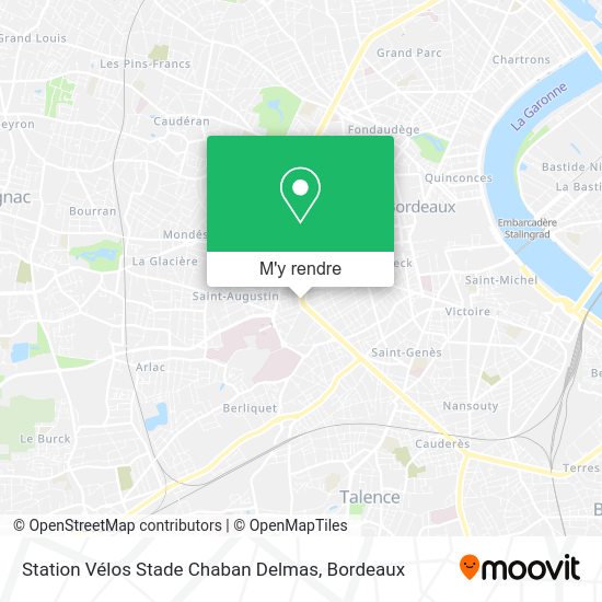 Station Vélos Stade Chaban Delmas plan