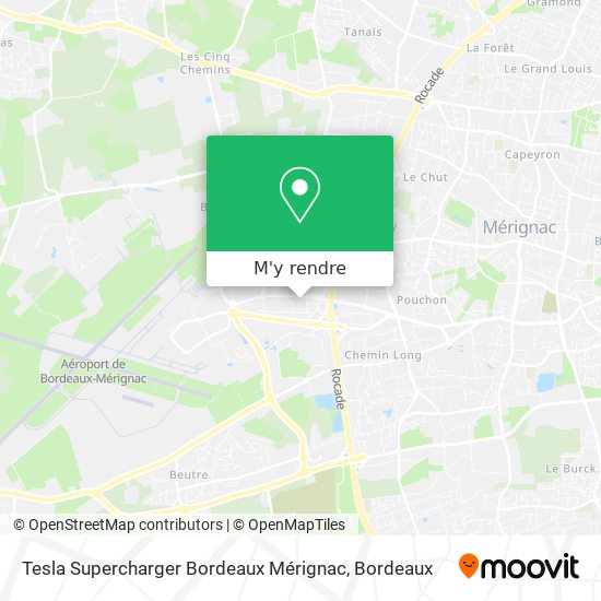 Tesla Supercharger Bordeaux Mérignac plan