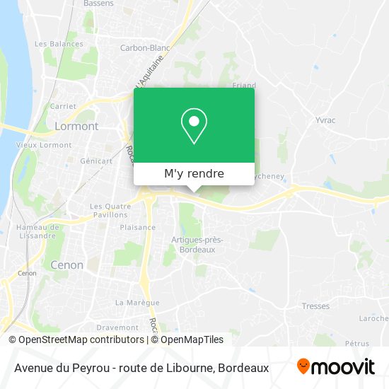 Avenue du Peyrou - route de Libourne plan