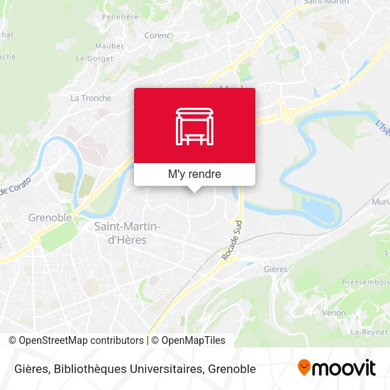 Gières, Bibliothèques Universitaires plan