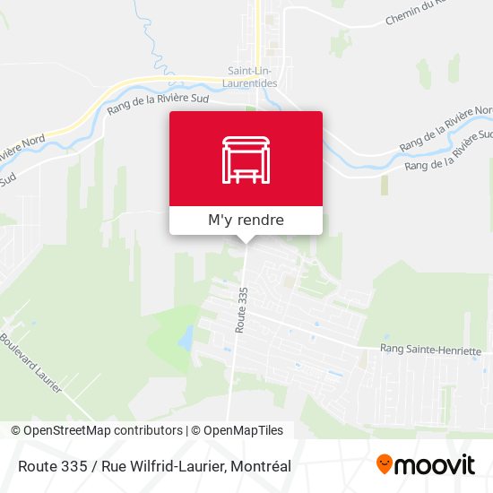 Route 335 / Rue Wilfrid-Laurier plan
