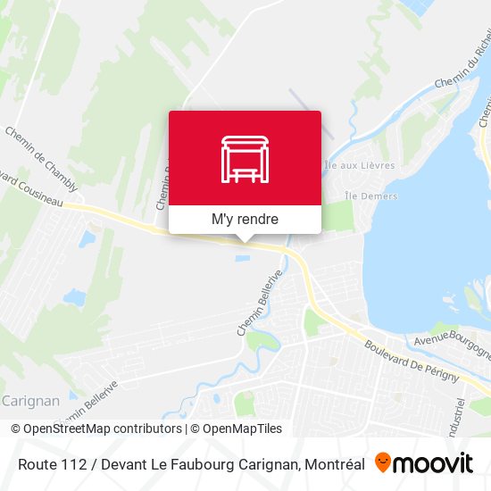 Route 112 / Devant Le Faubourg Carignan plan
