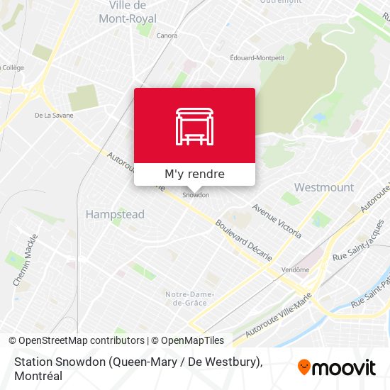Station Snowdon (Queen-Mary / De Westbury) plan