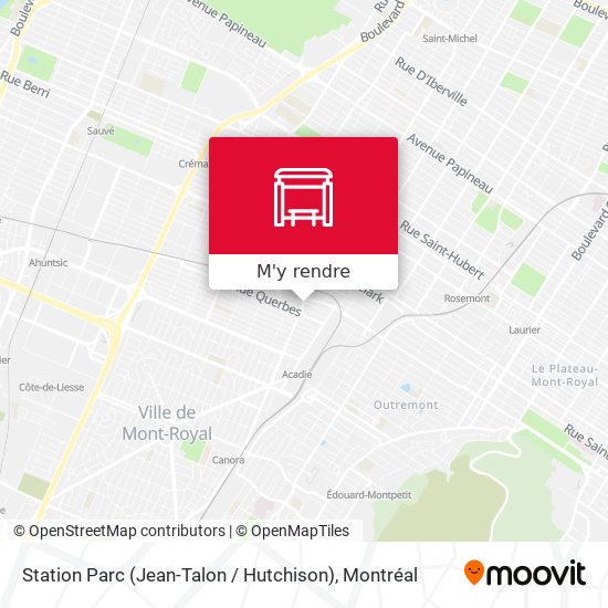 Station Parc (Jean-Talon / Hutchison) plan