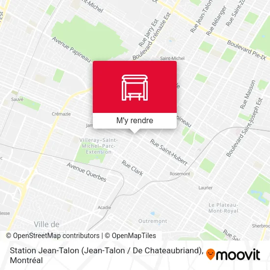 Station Jean-Talon (Jean-Talon / De Chateaubriand) plan