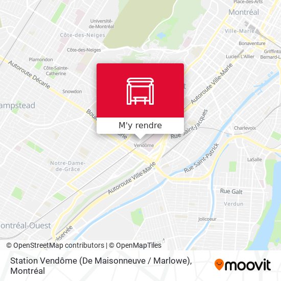 Station Vendôme (De Maisonneuve / Marlowe) plan