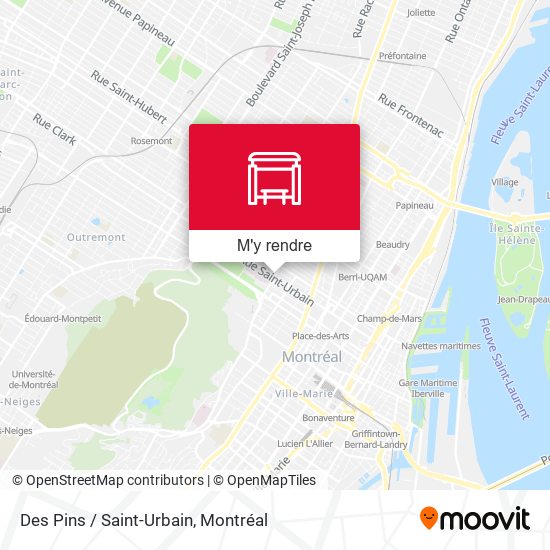 Des Pins / Saint-Urbain plan