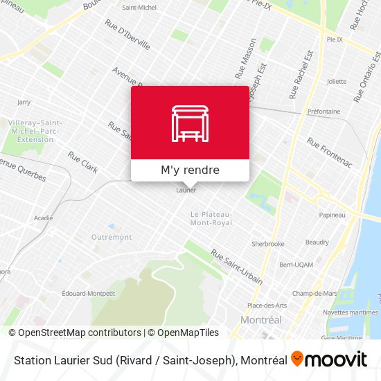 Station Laurier Sud (Rivard / Saint-Joseph) plan