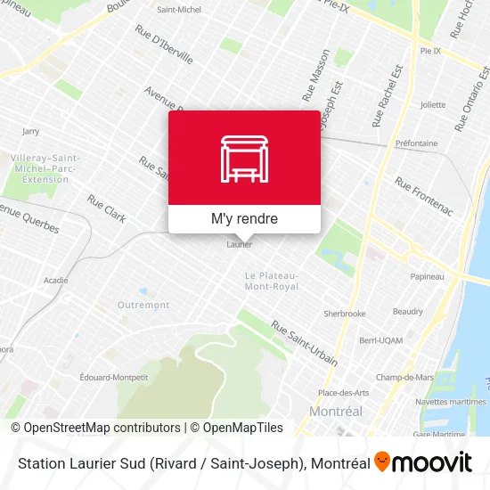 Station Laurier Sud (Rivard / Saint-Joseph) plan