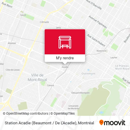 Station Acadie (Beaumont / De L'Acadie) plan