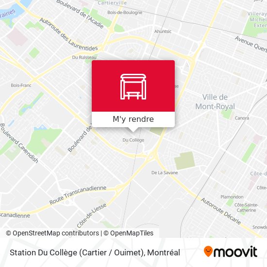 Station Du Collège (Cartier / Ouimet) plan