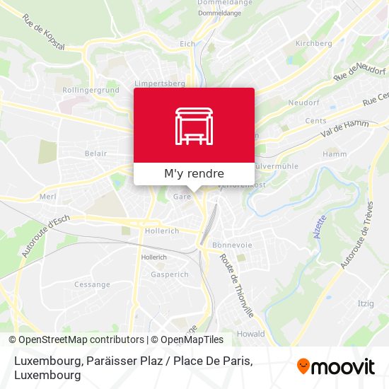 Luxembourg, Paräisser Plaz / Place De Paris plan