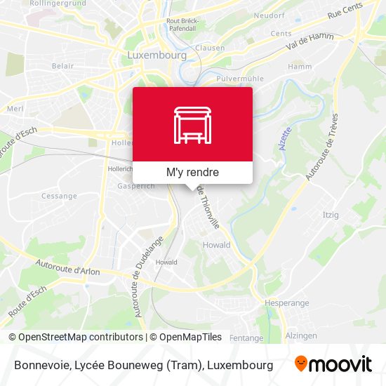 Bonnevoie, Lycée Bouneweg (Tram) plan