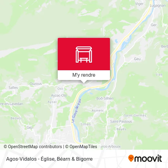 Agos-Vidalos - Église plan