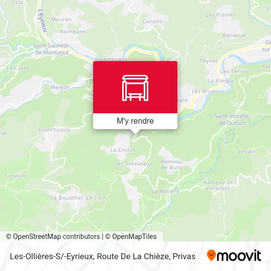 Les-Ollières-S / -Eyrieux, Route De La Chièze plan