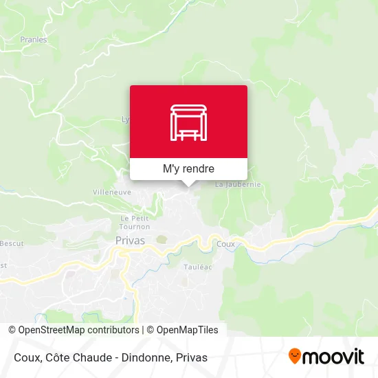 Coux, Côte Chaude - Dindonne plan